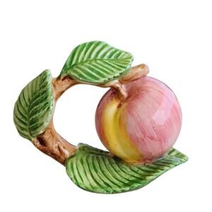 Fitz & Floyd Apple Fruit Ceramic Napkin Ring Holder 1990 Cottage Replacement